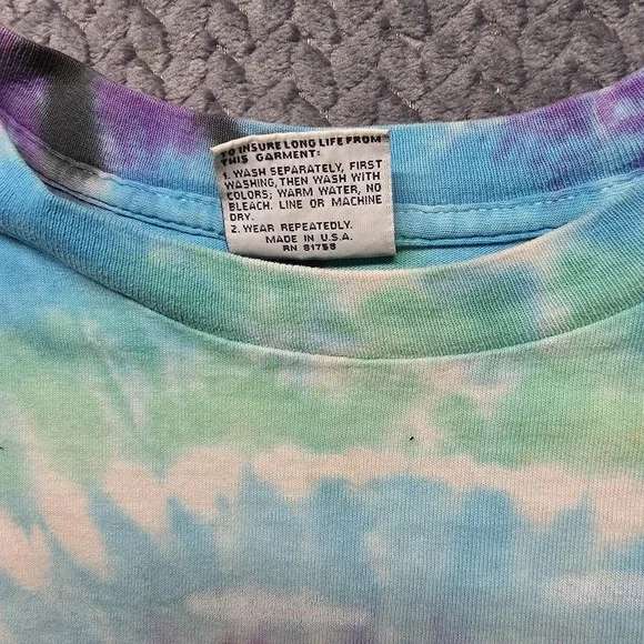 VTG 1991 Liquid Blue Yes Band Tie Dye T-Shirt Men's M Blue Purple Brockum USA - Picture 6 of 12